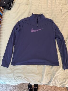 Nike Purple Quarter-Zip Pullover with Swoosh